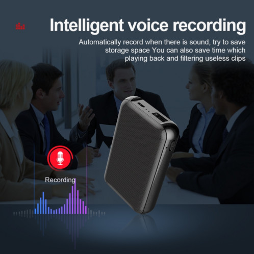 Enregistreur vocal intelligent avec banque d'alimentation magnétique JNN Q75, mémoire : 32 Go (noir) SJ904A803-012